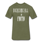 Overcome All - White Lettering - heather military green