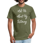 Testimony - White Lettering - heather military green