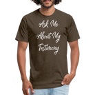Testimony - White Lettering - heather espresso
