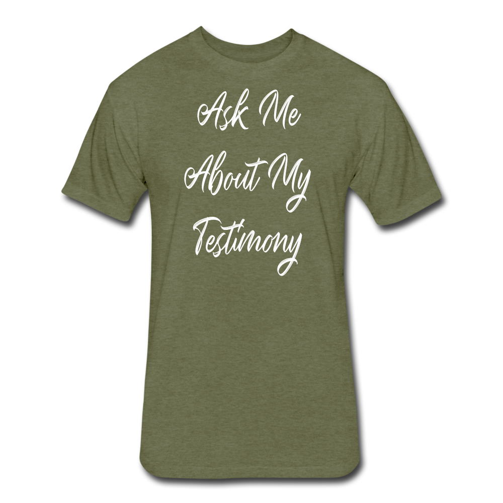 Testimony White Lettering - Women - heather military green